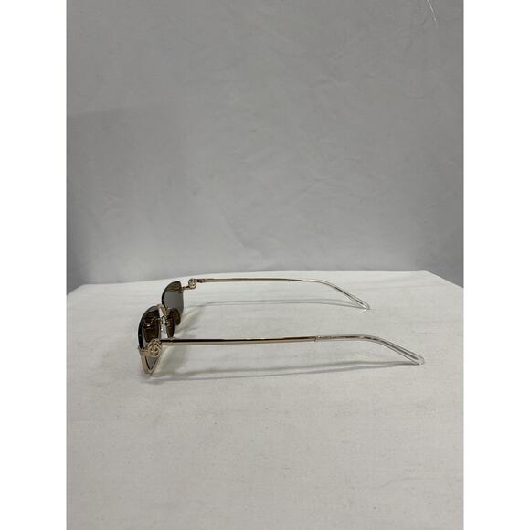Gucci 'Gg' Gold Upside Down Rectangular Sunglasses Size OS - Picture 4 of 5